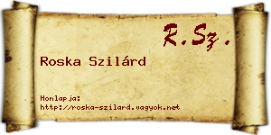 Roska Szilárd névjegykártya