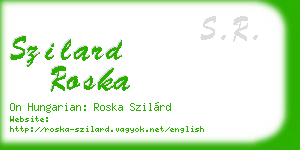 szilard roska business card